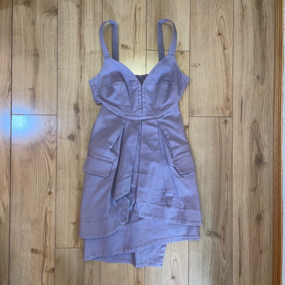Preen By Thornton Bregazzi Purple Cut Out Tulip Casual Dress - Picture 5 of 14